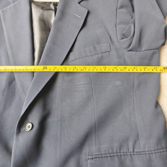 LL Bean Traveler Blazer Men's 44R Navy Blue Two Button Micro Polyester - Picture 11 of 12